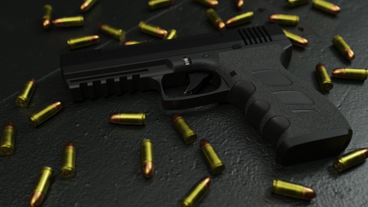 Pistol I modeled in blender3D. Based on Glock 17. First-ever weapon I've modeled in blender. What ya'll think?

#Blender3d #rendering #3drendering #3dmodeling #cgl #3Dartist #3dartwork #Glock #Pistol #bulletsnkisses #C4D #cgartist