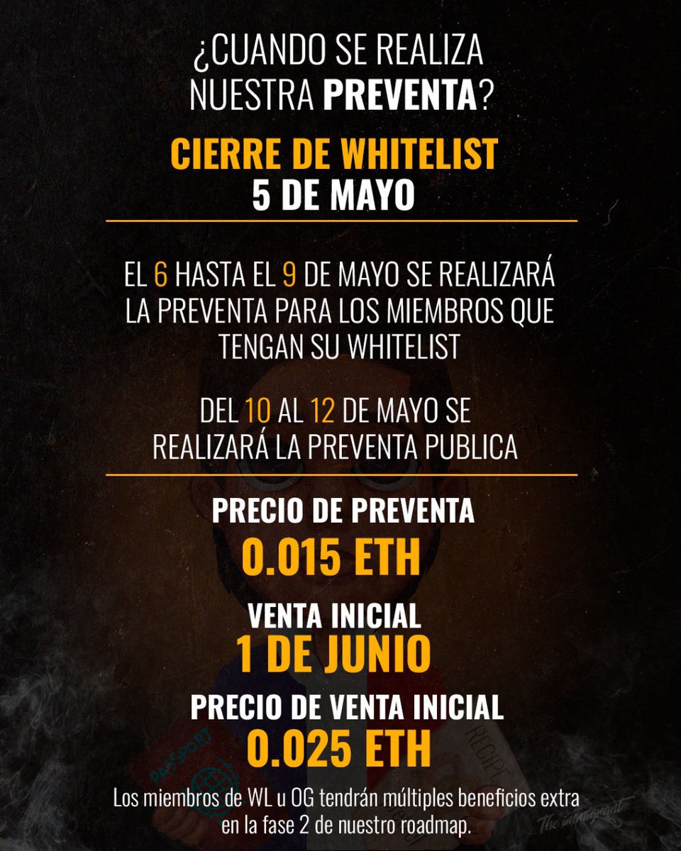 TheImmigrantCol's tweet photo. Buenas buenas 🔥🚀que tengan un martes totalmente distinto 🙈
2 días para cerrar nuestra WL ,3 para nuestra preventa 👀 Listos ?

Good good 🔥🚀 have a totally different Tuesday 🙈 2 days to close our WL, 3 for our presale 👀 Ready? https://t.co/63LeGl7PRv