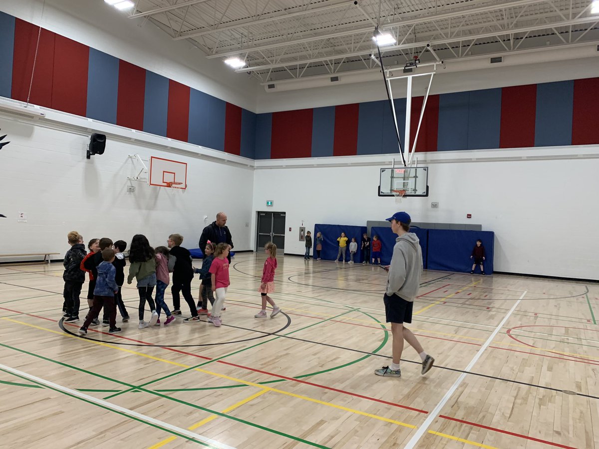 FiresideRVS's tweet photo. @BVHS_Bobcats Gr 12 PE class is here to teach some of our elementary students gym today #rvsed https://t.co/Ucna6Fx05w