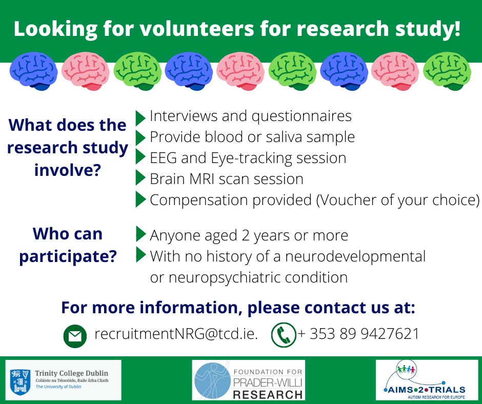 AutismTCD's tweet photo. The Research team are looking for neurotypical research participants.  By neurotypical, we mean people who are non-autistic or who have not received a diagnosis of a neurodevelopmental condition. We are very flexible and will also compensate all volunteers with a voucher. https://t.co/88Hiz95ZgN
