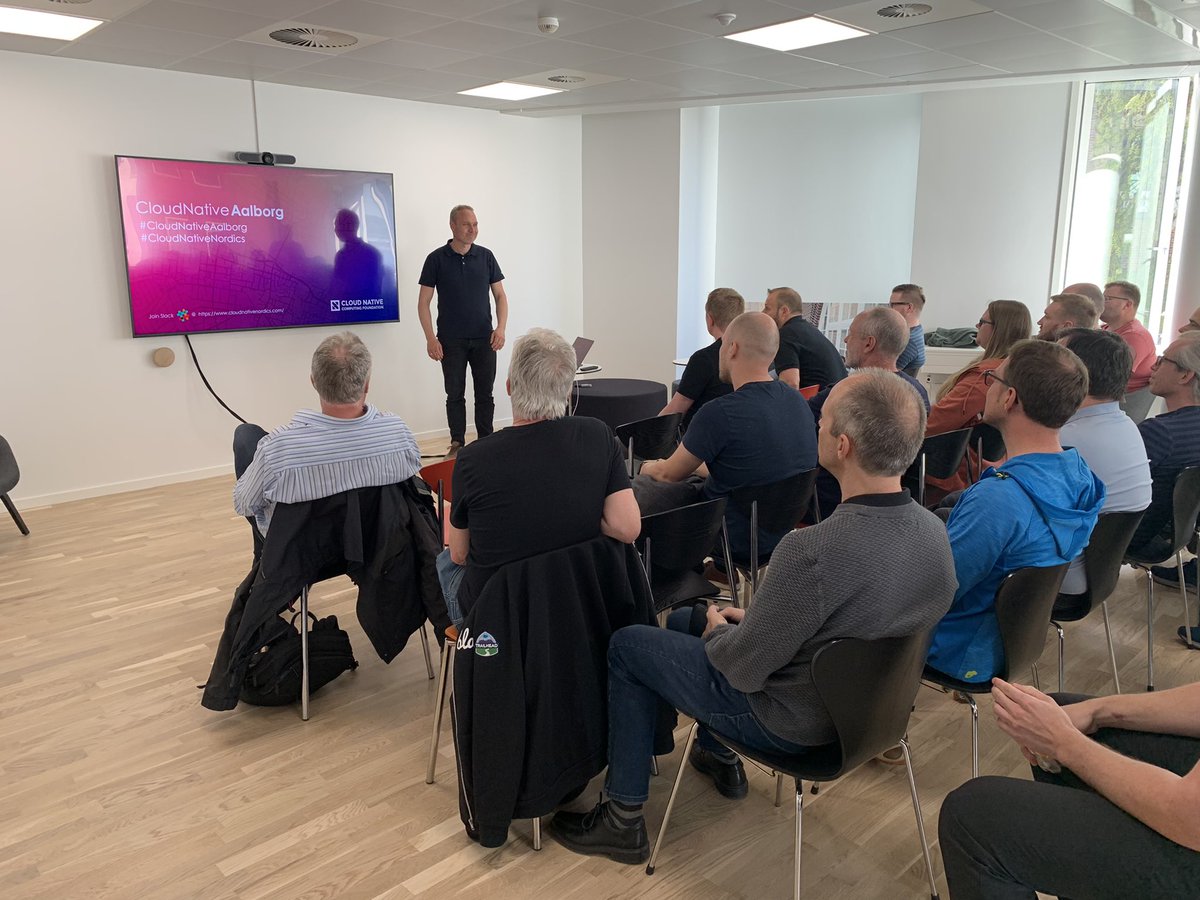 mejlholm34263's tweet photo. Cloud native Aalborg Rebooted. 

First meetup in two years, where we’re happy to see 30+ happy participants. 

#cloudnativeaalborg #cloudnativenordics https://t.co/bFmqGYfERQ