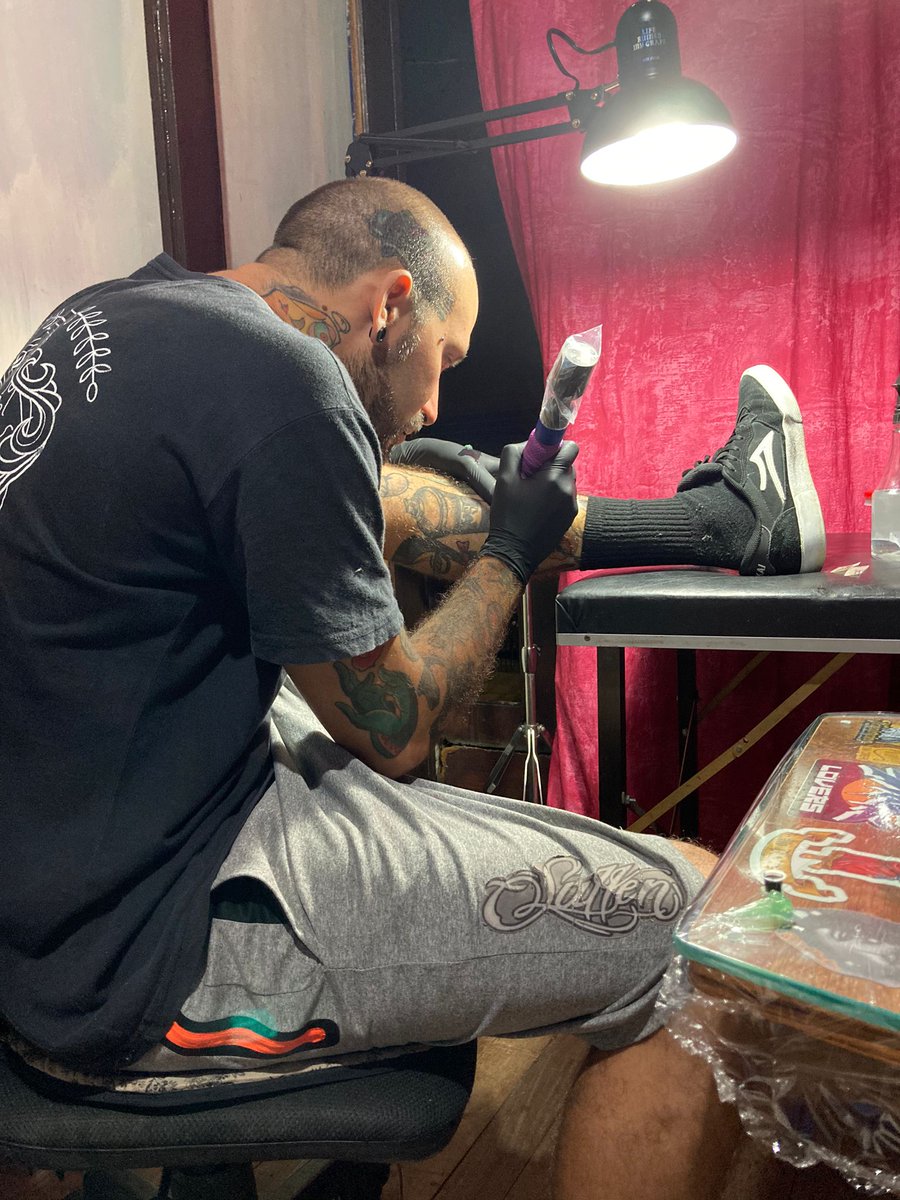 Tattooing myself yesterday!