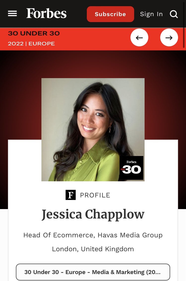 Jessicachapplow's tweet photo. What a day! Beyond excited and honoured to be included in the @Forbes 30 Under 30 Europe 2022 list!!  It feels so surreal to be featured alongside so many talented and inspiring individuals.  

https://t.co/pGnK2t9ZO5

#forbes30under30 #media #marketing https://t.co/c9ykAUGA2k