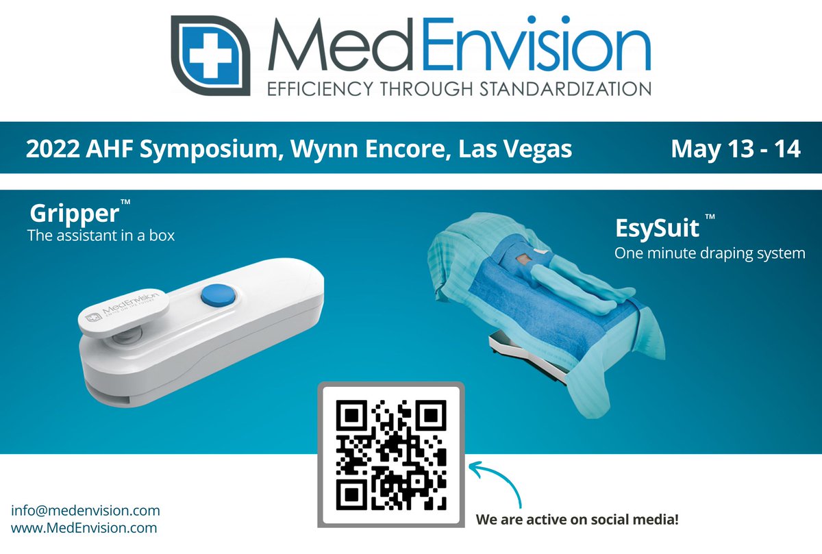 MedEnvision's tweet image. MedEnvision will be present at the 2022 @AAHips  Hip Foundation (AHF) Symposium, May 13-14, Wynn Encore,Las Vegas.
We are excited for two days full of valuable interactions and educational opportunities.
#AHF2022 #MedEnvision #Gripper #EsySuit #EsySolution #Education #Innovation