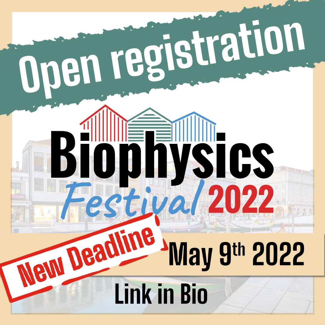 pybphy's tweet photo. The deadline to register to the Biophysics Party has been extended to May 9th!

If you haven't register yet, you still have the opportunity to do it!

See you all in Aveiro 😁

Designed by: @ScienceColors https://t.co/QS5eGKpIHt