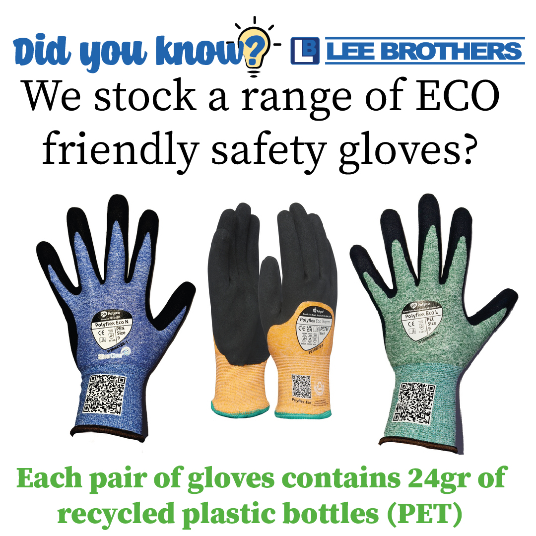 Bet you didn't know this one!
Each pair of gloves contains 10 grams of recycled plastic bottles (PET), cutting down our reliance on virgin materials like oil based polyester &amp; they are packaged plastic free too.

#leebrothers #ppe #dyk #eco #polyflex