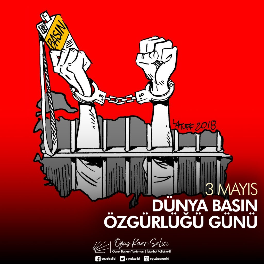 Haber almanın engellenmediği, gazetecilerin tutuklanmadığı, basının özgürce çalışabildiği bir Türkiye inşa edeceğiz. 

İktidarın baskılarına boyun eğmeyen tüm basın emekçilerinin #DünyaBasınÖzgürlüğüGünü'nü kutlarım.