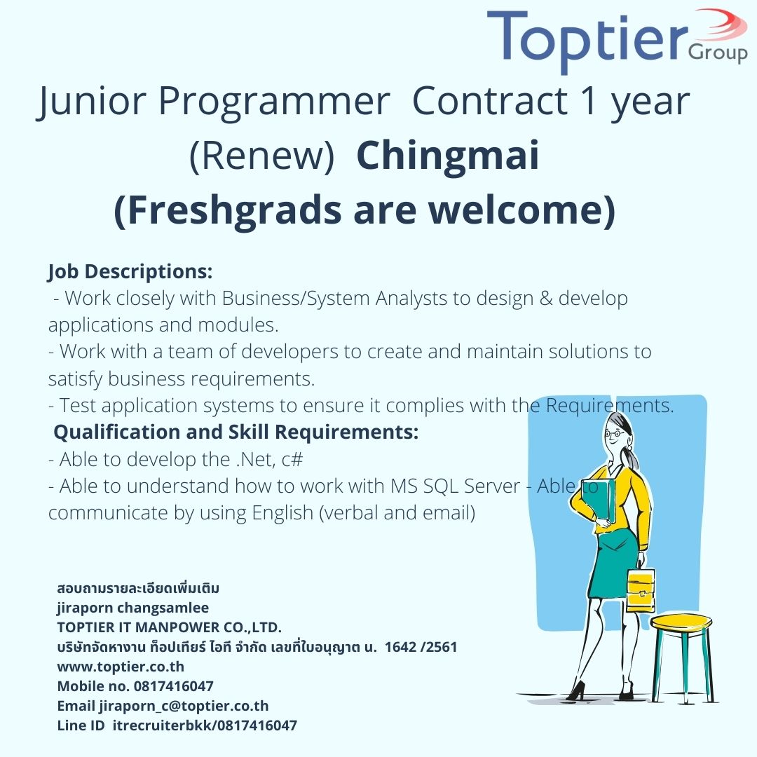 jobitcontractor's tweet image. #งานโปรแกรมเมอร์ #งานDotNet #Juniorprogrammer