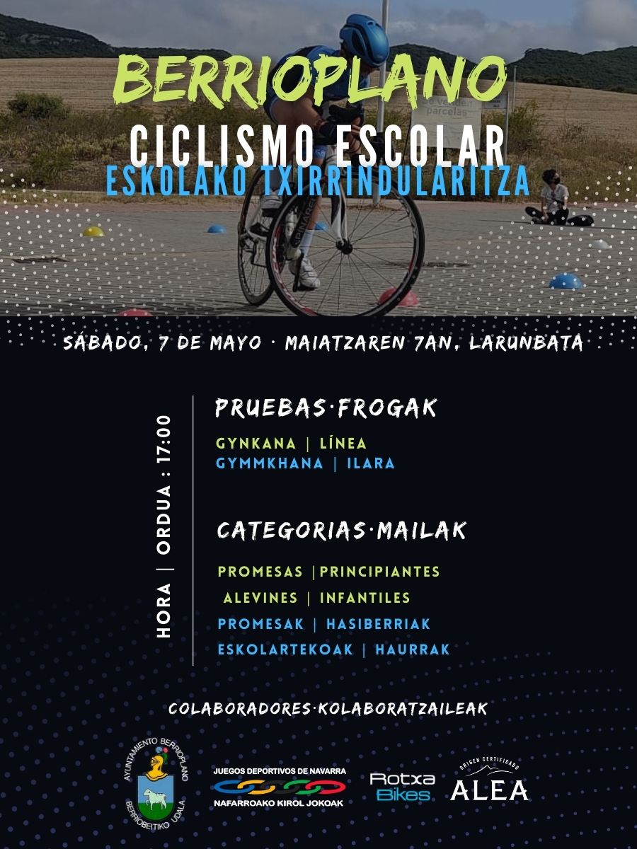 CCBerritxaco's tweet photo. Maiatzaren 7an, larunbatean, arratsaldeko 17:00etan Berritxako taldeko Pitufoak Berrioplanon egingo diren jarduera ezberdinez gozatuko dute! @BerrioplanoUdal @RotxaBikes 👇🤩
Etortzera anima zaitez eta txirrindularitzaz gozatu!💙👏🚴♂️
#berrioplanojuventudydeporte #rotxabikes https://t.co/bwINrYfcpy