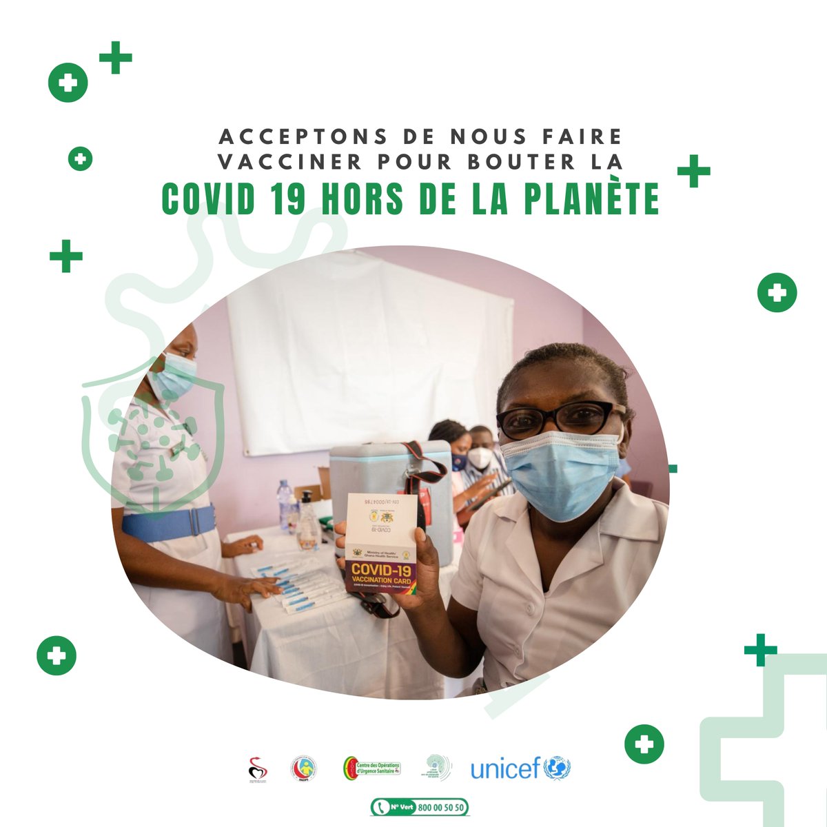 Acceptons de nous faire vacciner pour bouter la COVID 19 hors de la planète. #labsante #dogalicovid19