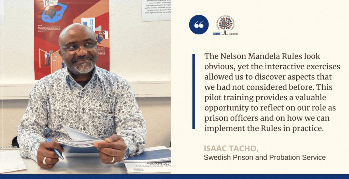 Grateful for having been a part of the new pilot training on the #MandelaRules conducted for Swedish, German, Italian and Romanian prison officers as a joint project of <a href="/osce_odihr/">OSCE/ODIHR</a> <a href="/PenalReformInt/">Penal Reform International (PRI)</a> <a href="/UNODC/">UN Office on Drugs & Crime</a> with the kind support of <a href="/Kriminalvarden/">Kriminalvården</a>.