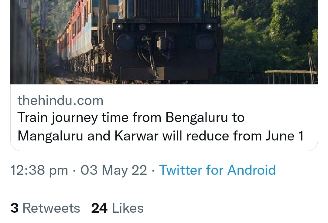 KRCL_UsersVoice's tweet photo. Thank You @SWRRLY
For advancing arrival time of only coastal to capital train Panchaganga express via Padeel bypass .
This improvement would save half day leave of employees and working class who reach Bangalore .
This is so much needed long pending demand .
#ThankYouSWR https://t.co/RgCGV2HA63