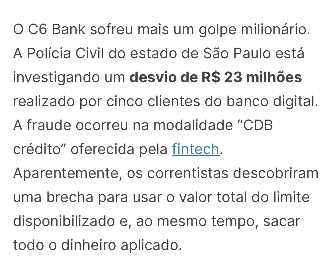 fakenickels's tweet image. Caramba esses devs do C6 não tem uma dia de sossego

tecnoblog.net/noticias/2022/…