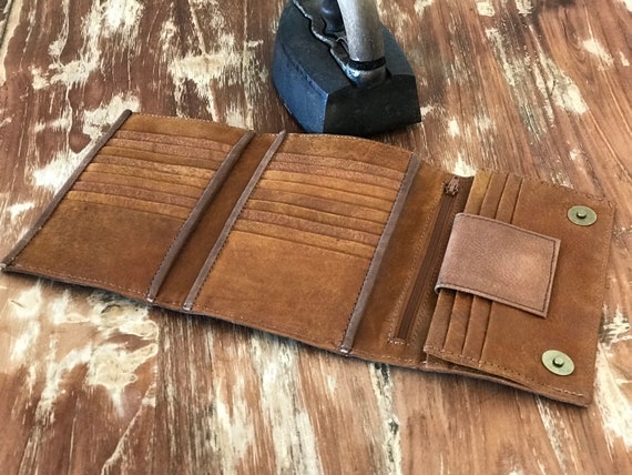 Brown womens Leather wallet, leather wallet etsy.me/37GPd6J #brownwomenswallet #womenswallet #leatherwallet #walletsforwomen @etsymktgtool