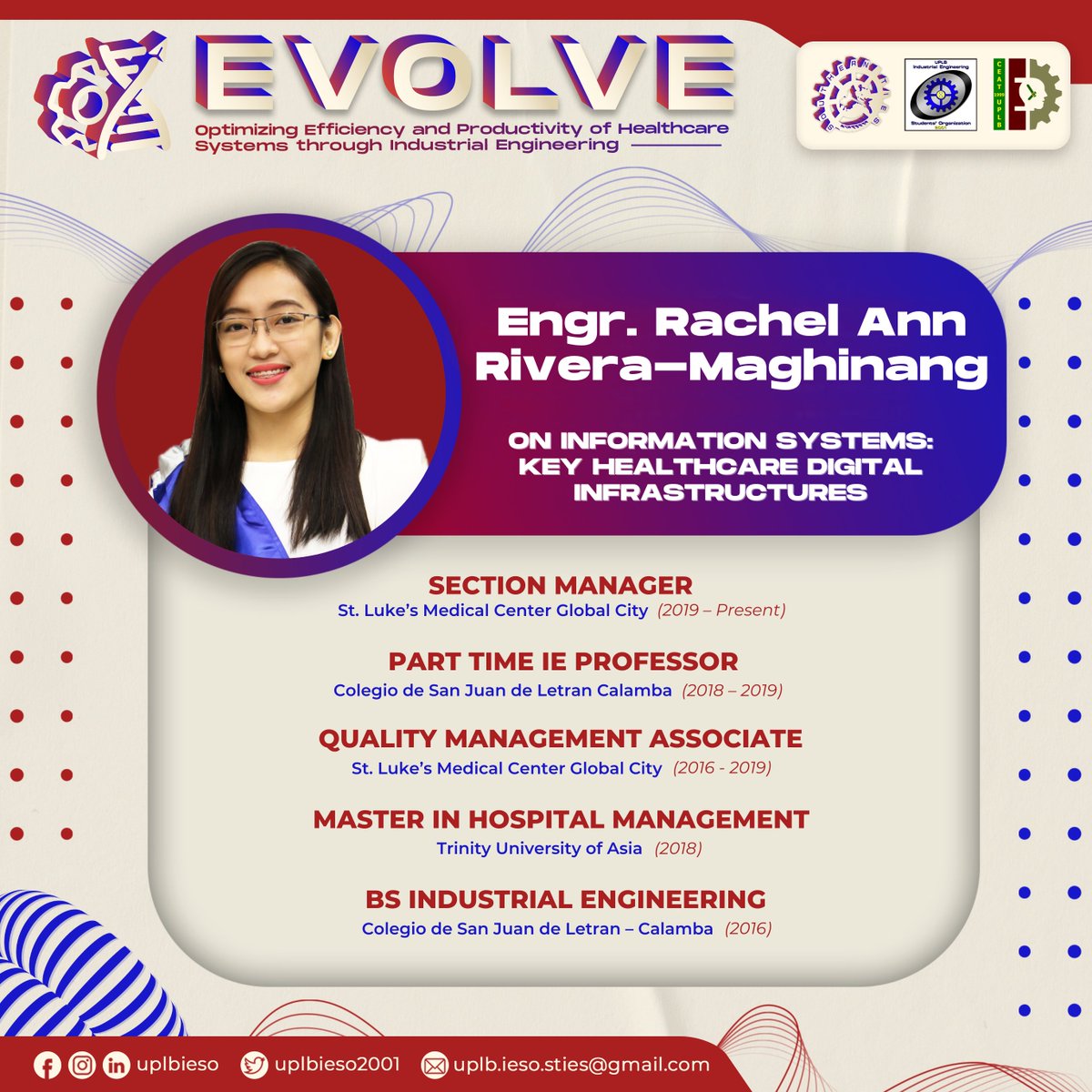 Get to know our STIES XIII EVOLVE Speaker, Engr. Rachel Ann Rivera-Maghinang, who will be presenting the topic, “On Information Systems: Key Healthcare Digital Infrastructures” 👉 Registration Form: bit.ly/STIESXIII-Indi… 👉 Primer : bit.ly/STIESXIII-Indi… #STIESXIII #EVOLVE