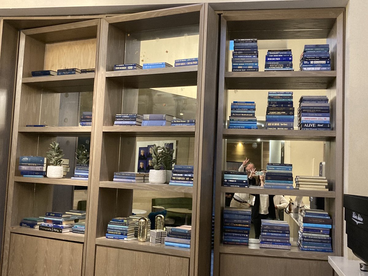 Looks like they chose the books for this shelf by their blue colour at this New York hotel.