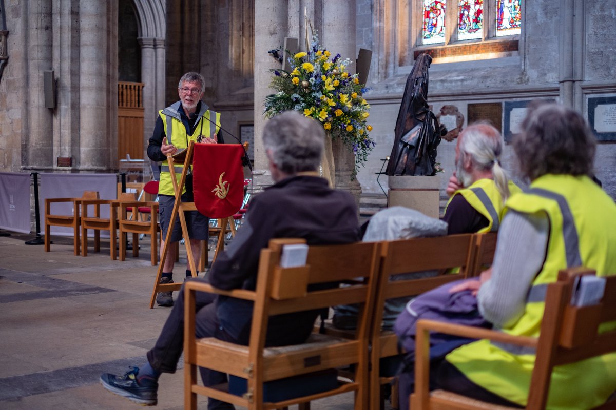 Bfdcathedral's tweet photo. After a four-day, 42-mile walk, from Bradford Cathedral, the @burleybridge walkers were welcomed at @riponcathedral by Dean John on Monday, before they enjoyed a tour of the Cathedral and a trip to their beer festival!

#TuesdayVibe #TuesdayMotivation #CityOfCulture #Bradford2025 https://t.co/P6ts8kiYj3