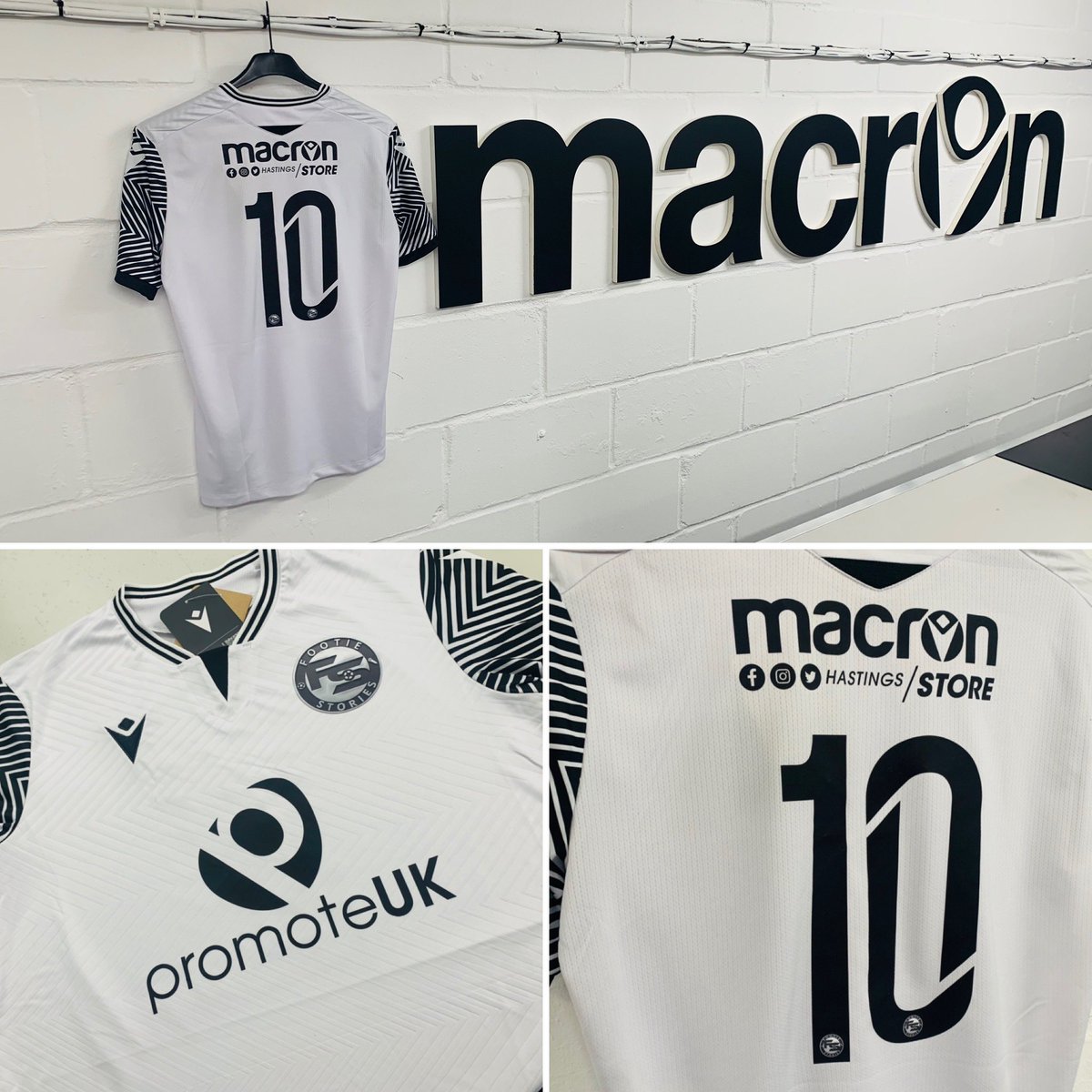macronhastings's tweet photo. Another cracking kit flying out the door today for the guys @footiestories_. This kit was co sponsored with @promoteUKLtd so help show our support for a great bunch of guys who love the game! #mshastings #promoteuk #footiestories #bestinthegame https://t.co/LP3Qew2Sd9