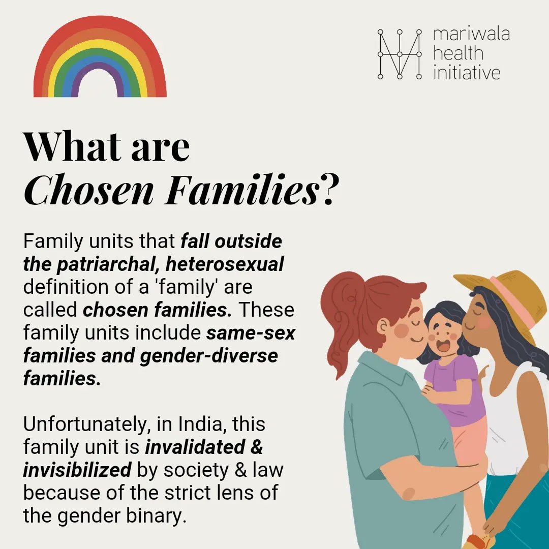 mariwalahealth's tweet image. The concept of #chosenfamily has existed in many forms in society but is often invisibilized due to the #genderbinary lens used to understand the structure of a family #lgbtqia #queerfamilies
