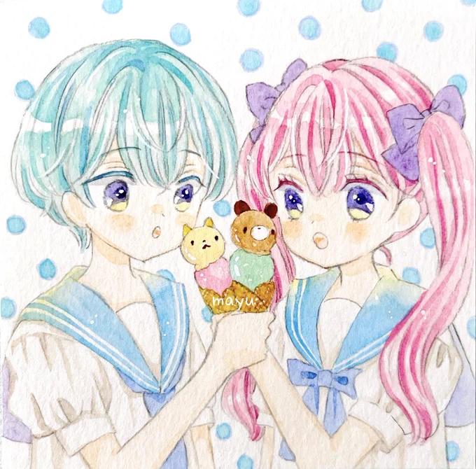 素敵な企画に参加させて頂きます。 透明水彩でふんわり優しい雰囲気の絵を描きます。 フリルと女の子を描くのがすきです  #アナログ作家フェス #アナログ作家フェス_水彩