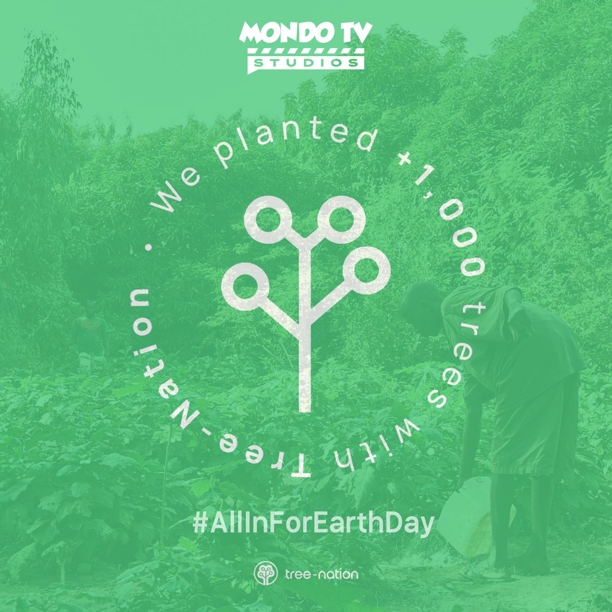 MondoTVStudios's tweet photo. Todos los días son el #DíadelaTierra🌍
Destinamos 250 árboles al proyecto #ForestGardenProgram en Senegal. 
Mediante la campaña #AllInForEarthDay de @treenation hemos plantado un total de 1000 árboles durante todo el mes de abril.🌳
Nuestro bosque: https://t.co/vO9c9gP5LV https://t.co/g2y8dF09Rq