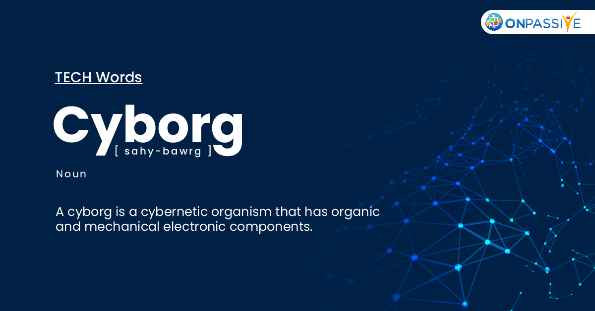ONPASSIVE's tweet photo. A cyborg is a cybernetic organism that has organic and mechanical electronic components.
#TechWords #Cyborg #ElectricComponents #ONPASSIVE #AiTechnology https://t.co/wnEgxU0rxD