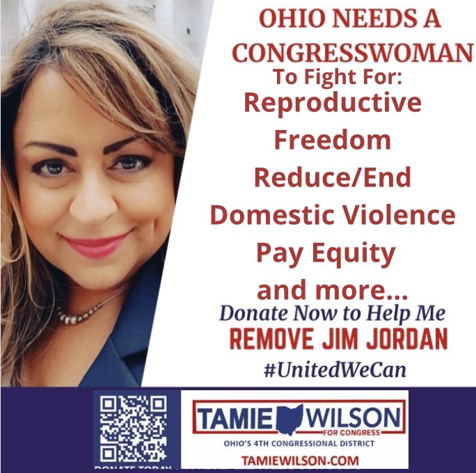 RealTamie's tweet photo. We need more women in DC! 
VOTE for TAMIE WILSON today! No man will fight HARDER than me to protect our rights, our bodies, or our lives! @AllenCountyDems @Ashland_Dems @ohiodeladems @hcodems @MarionOhioDems @MorrowCountyDem @Richland_Dems @OhioUnionCoDems @logancountydem #OH04 https://t.co/fqnI3XR5BW