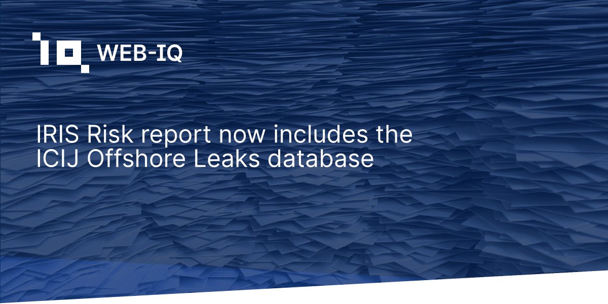 IRIS now offers the option to include the Pandora Papers, Paradise Papers, Bahamas Leaks, Panama Papers and Offshore Leaks investigations in customer screenings. More information: web-iq.com/news/iris-risk… #KYC #AML #customerscreening #compliance