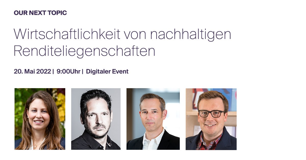 Rechnen sich Investitionen in nachhaltige Immobilien? Dieser Frage gehen wir im Webcast «Our next topic» nach. Die Diskussion wird eingeleitet anhand einer empirischen Studie, die Wüest Partner jüngst im Auftrag des BAFU erstellt hat. <a href="/immo_oekonom/">Jörg Schläpfer</a> 
wuestpartner.com/ch-de/insights…