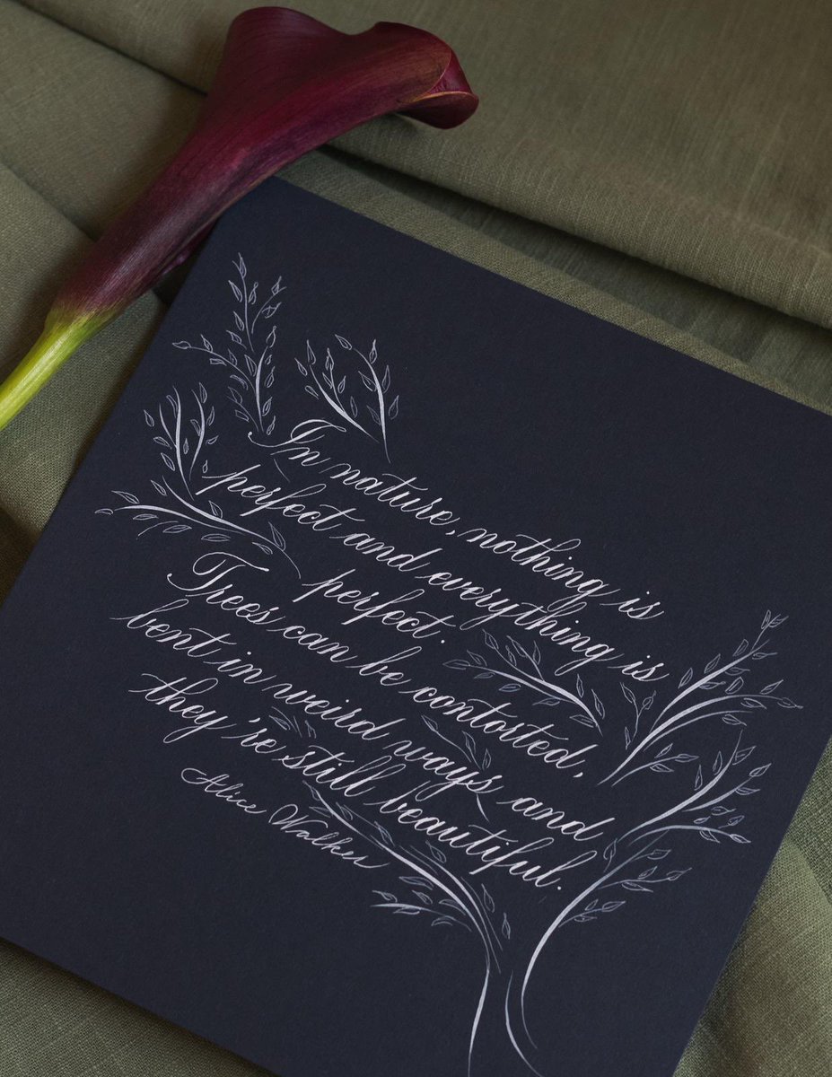 Everyone is beautiful in their own way❤️ This was a piece I wrote a while back. Happy Tuesday, everyone! #WomenInNFTs #Calligraphy #artist #copperplate <a href="/worldofwomennft/">world of women</a>