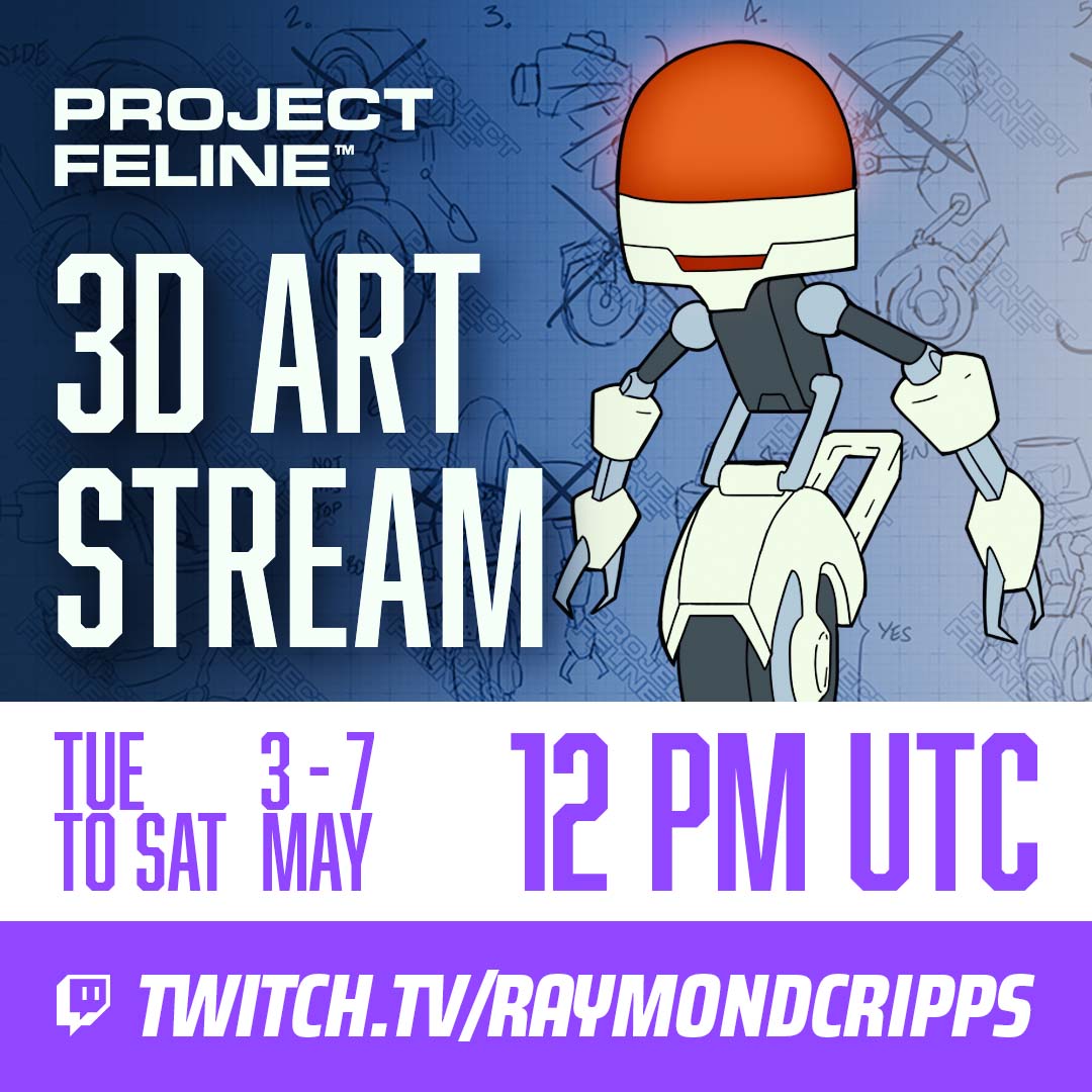 Project_Feline's tweet photo. https://t.co/AG6O6QDU1T
Streaming 12 PM UTC from TUE-SAT, 3-7 MAY. Join @raymondafcripps live as he turns this concept into a #celshaded #3dcharacter!
-
#projectfeline #3dart #3dmodeling #blender #bnpr #indiegame #indiegamedev #gamedev #gamedevstream #twitchstreamer https://t.co/fLxYJfcE0X
