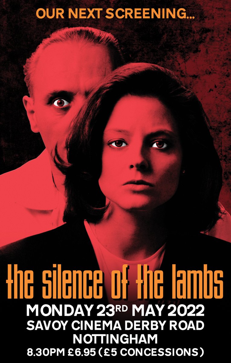 Tickets are selling fast for our one-night special screening of THE SILENCE OF THE LAMBS at <a href="/savoycinemasuk/">Savoy Cinemas UK</a> Nottingham! If you're planning to come along we recommend booking your seats in advance:
savoyonline.co.uk/SavoyNottingha…