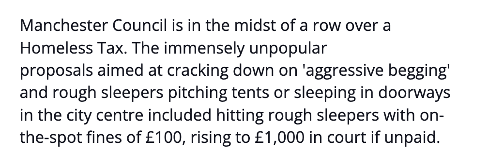 johnleechmcr's tweet photo. Here's why Labour don't want a Lib Dem opposition in Manchester: We expose things like this 👇

– Tax rises for the poorest
– The Homeless Tax
– One-way tickets to get rid of homeless people
– Ditching affordable housing https://t.co/oKJrGsCJkR