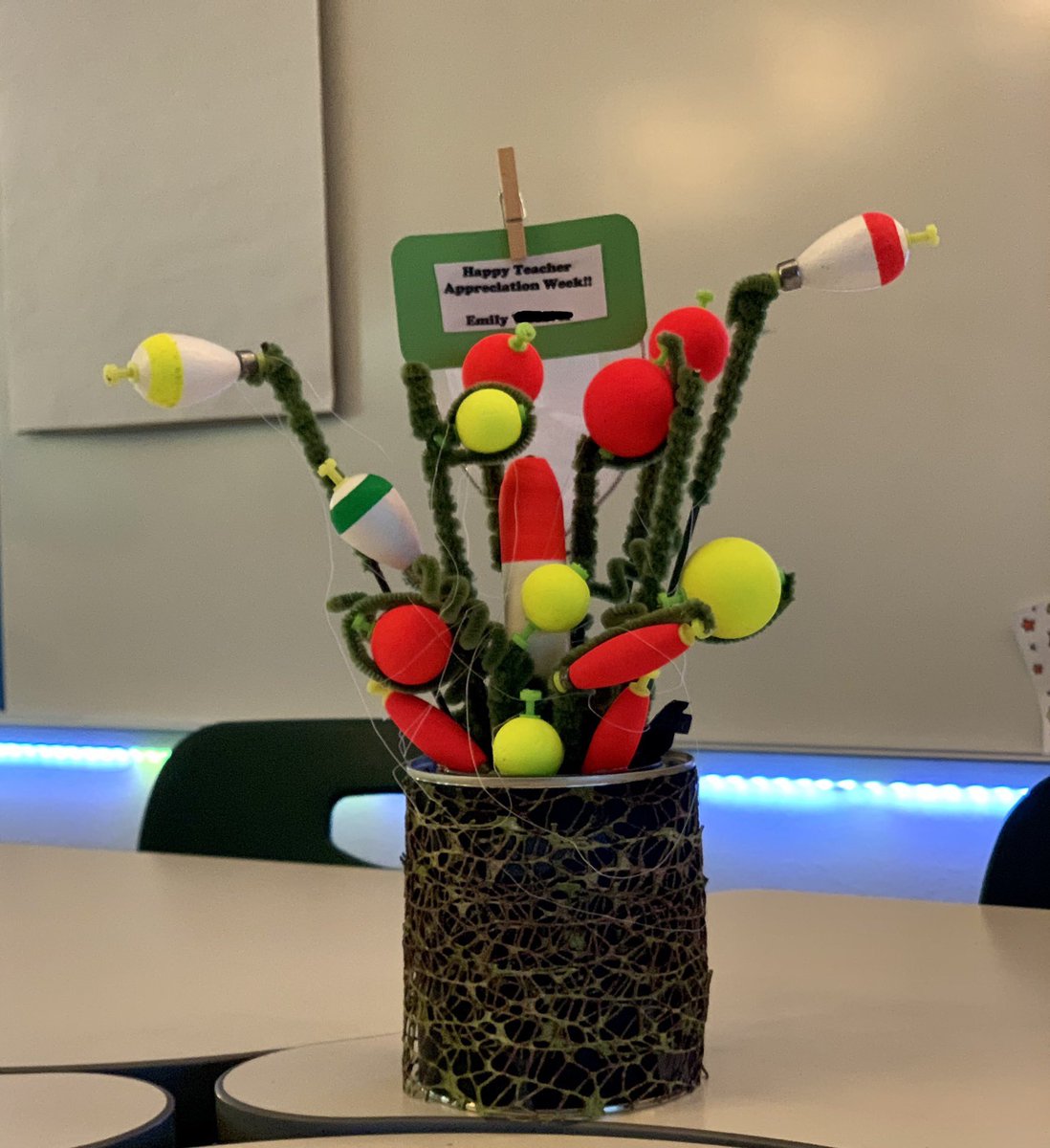 Now this is my kind of “Shower of Flowers” for teacher appreciation week! Loved the creativity this student expressed in their “Fishing Bouquet” that they made for me! 🎣