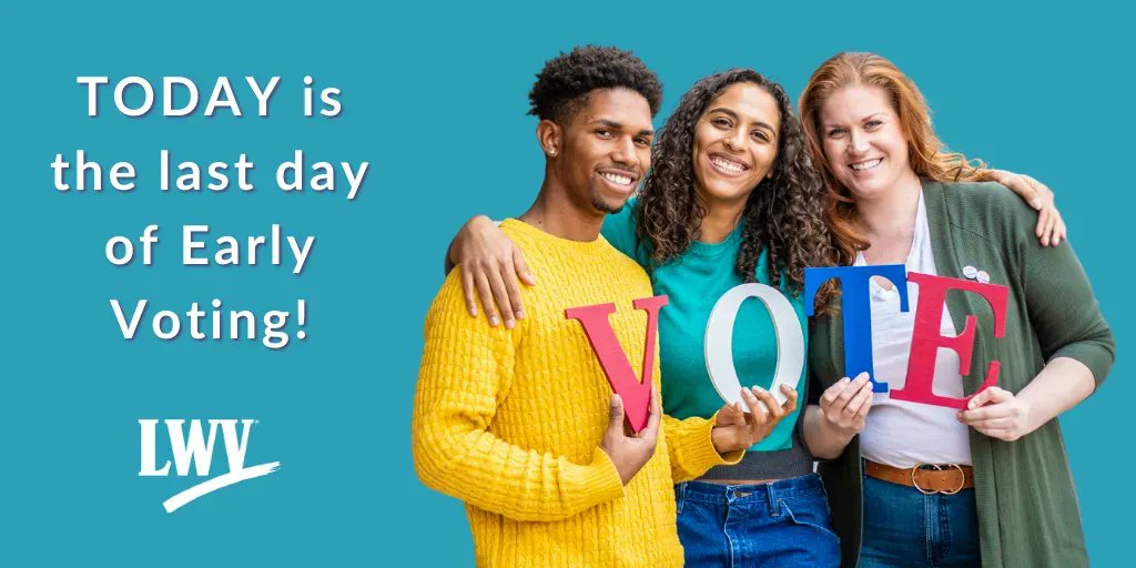Today is the last day of Early Voting in the Local & Constitutional Amendments Elections! Your vote matters, so check out our nonpartisan Voters Guide at VOTE411.org. Then, make your voting plan, grab a friend & go VOTE! #BeATexasVoter in the #LocalTXElections! #LWV