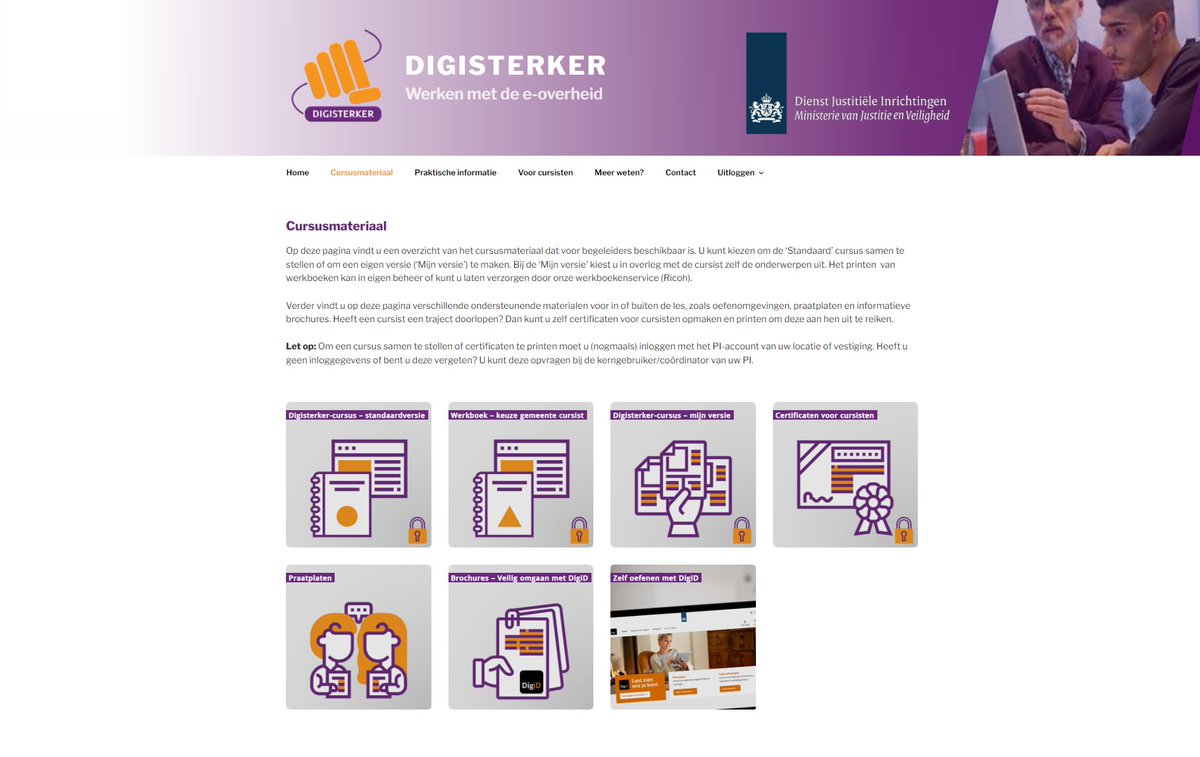 Op dit moment wordt het lesprogramma ‘Werken met de e-overheid’ uitgerold in 23 penitentiaire inrichtingen (PI’s). 

Grote dank aan <a href="/DJI_detentie/">Dienst Justitiële Inrichtingen</a> voor de samenwerking en <a href="/YourGiftCardsNL/">YourGift</a> voor de financiële steun.
 
#digitaleoverheid #reintegratie  #inclusie #socialreturn #digid