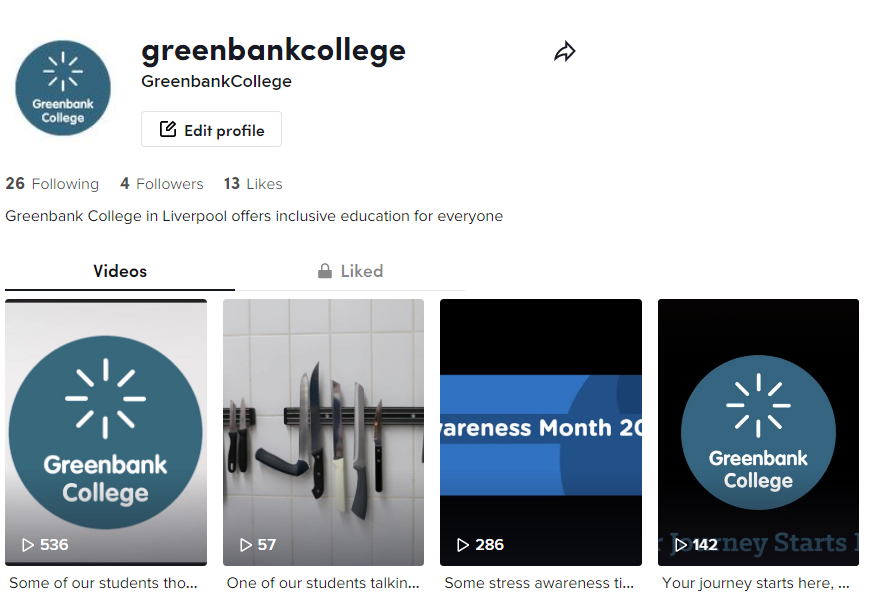 GreenbankColl's tweet photo. We now have a Tiktok! Please give follow us @greenbankcollege and keep your eye out for some great content in the following weeks #tiktok #greenbank #greenbankcollege #vocationalstudy #students #ehcp https://t.co/cDsGT4W2Db