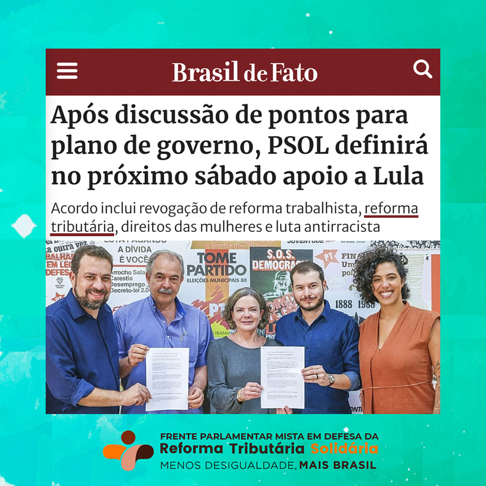 frentetribsolid's tweet photo. Reforma tributária justa, solidária e sustentável em que os pobres paguem menos e os ricos paguem mais. Construir um amplo e robusto programa de transferência de renda para reduzir desigualdades no Brasil.
Leia na íntegra: https://t.co/NUsTQVWcLL
Fonte: @brasildefato https://t.co/C3gh8cewwb