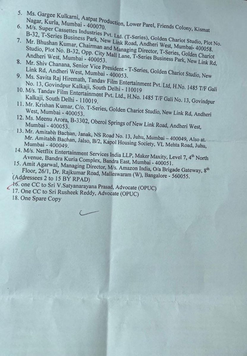 Please <a href="/TSeries/">T-Series</a> kindly restrain #ZEE5 not to advertise &amp; stream #jhund #JhundOnZee5. Or else it considered as #ContemptofCourt  by #RESPONDENTS in #CRP1003/2022 breaching #StatusQuoOrder given by #TelanganHighCourt on 29th April.
<a href="/ZEE5India/">ZEE5Official</a>  <a href="/SrBachchan/">Amitabh Bachchan</a> <a href="/Nagrajmanjule/">Nagraj Popatrao Manjule</a> <a href="/aatpaat/">Aatpaat Production</a>