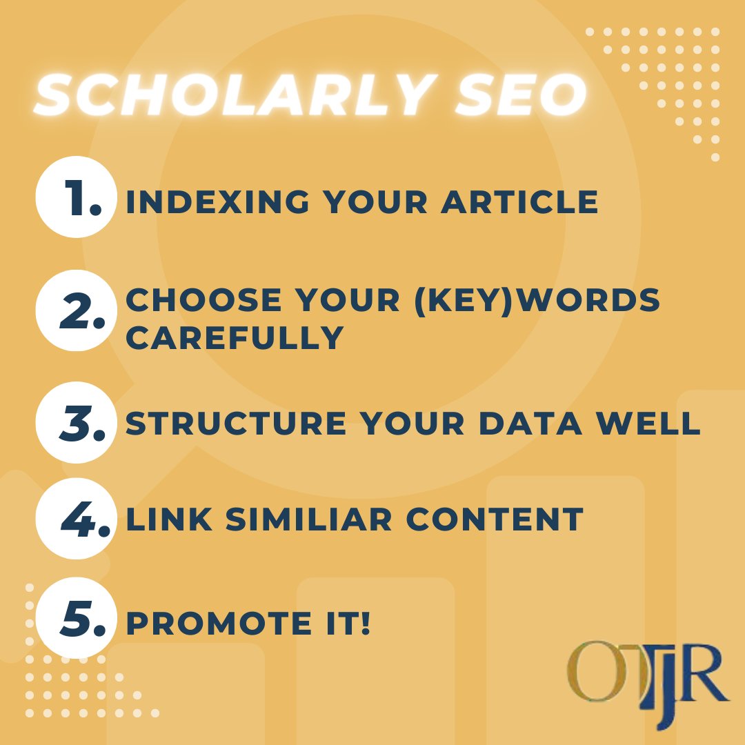 Want to increase your article #discoverability? Check out some of these awesome #SEO tips for #scholarlywriting! Want us to discuss content like this more? Let us know! 
#OTtalkTuesday
#OT #OTresearch #occupationaltherapy
ow.ly/c65X50INZiT