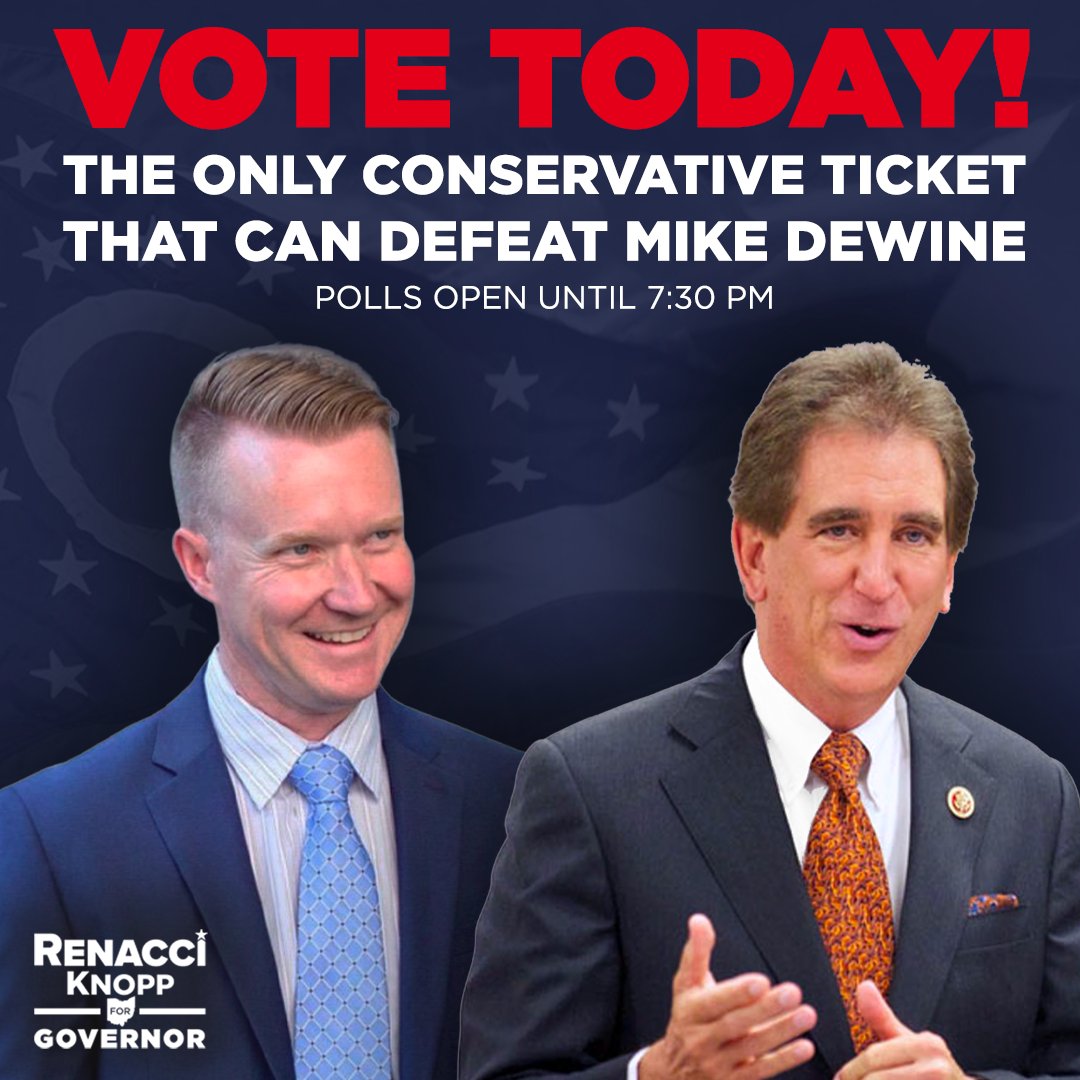 Conservatives, we can defeat Mike DeWine if we're united. Get out and vote! Find your polling location 👉 bit.ly/3MJIRX9