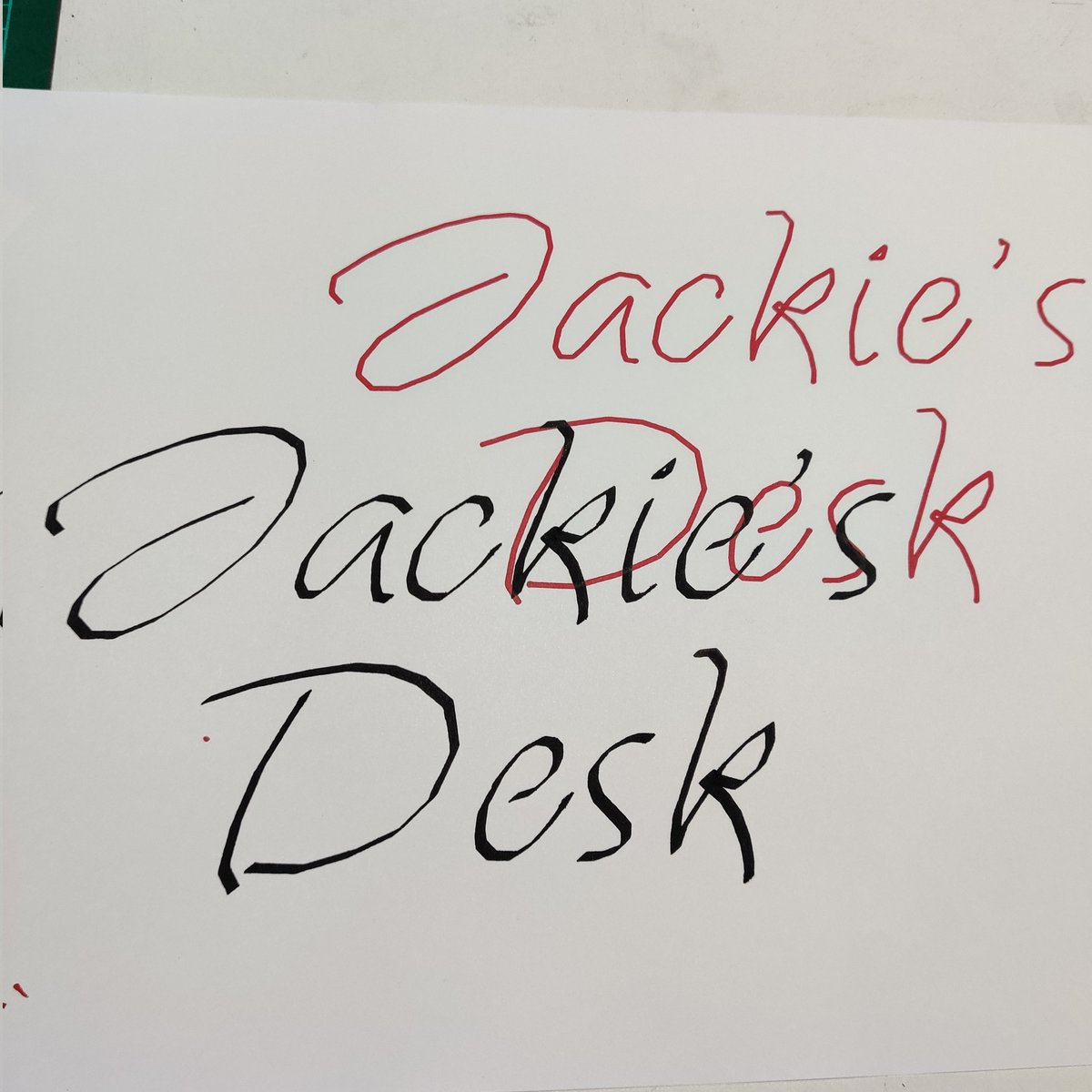 jackie_pease's tweet photo. Trying out Hershey and SVG fonts on the pen plotter at @DoESLiverpool yesterday, with the idea of making personalised signs (possibly for #LpoolMakeFest) - the ones I've tried so far don't seem to work well at this size, as they're made up of straight line segments. https://t.co/BOVExmFkEz