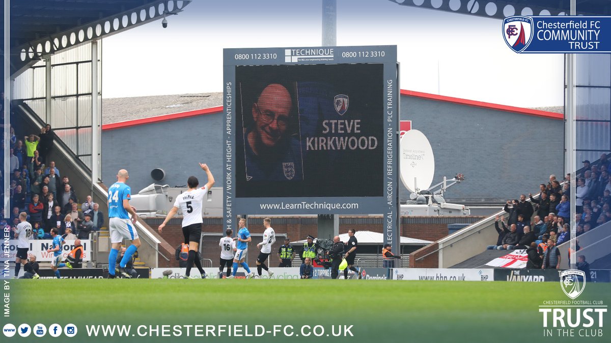 ChesterfieldFC's tweet photo. Remembering Steve Kirkwood 💙

#Spireites https://t.co/0i5VlmLBZr