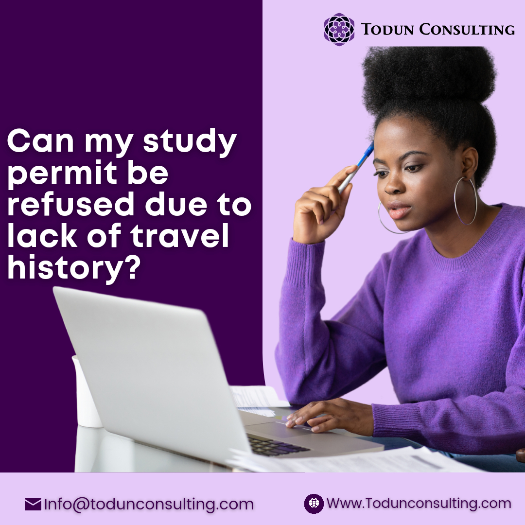 Todunconsulting's tweet photo. No, your study permit should not be denied due to a lack of travel history. 

The absence of prior travel experience should not be considered when applying for a study permit or a visitor visa. If your application was denied due to a lack of travel history, the officer may have m https://t.co/zaheHLyyX4