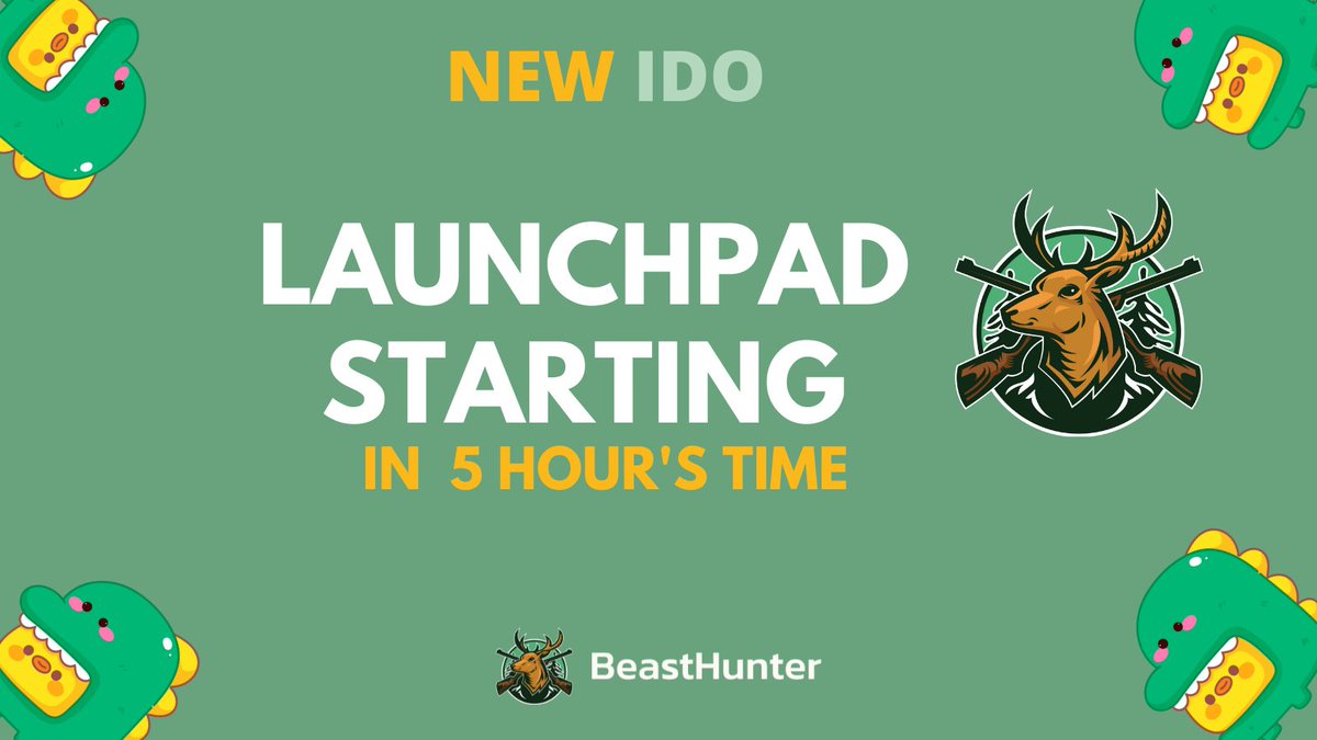 🔥Launchpad for $HUNTER starting in 5 hours' time!

📌To participate, purchase USDC on <a href="/FUNBeastCrypto/">FUNBEAST.xyz #Astar #Polkadot</a> 

Commit during the 32 hours launchpad window at astarbeast.com/ido

====
HardCap: 50k USDC
SoftCap: 15k USDC
IDO Price: 0.15 USDC
Listing Price: 0.2 USDC

@AstarGlmr_news