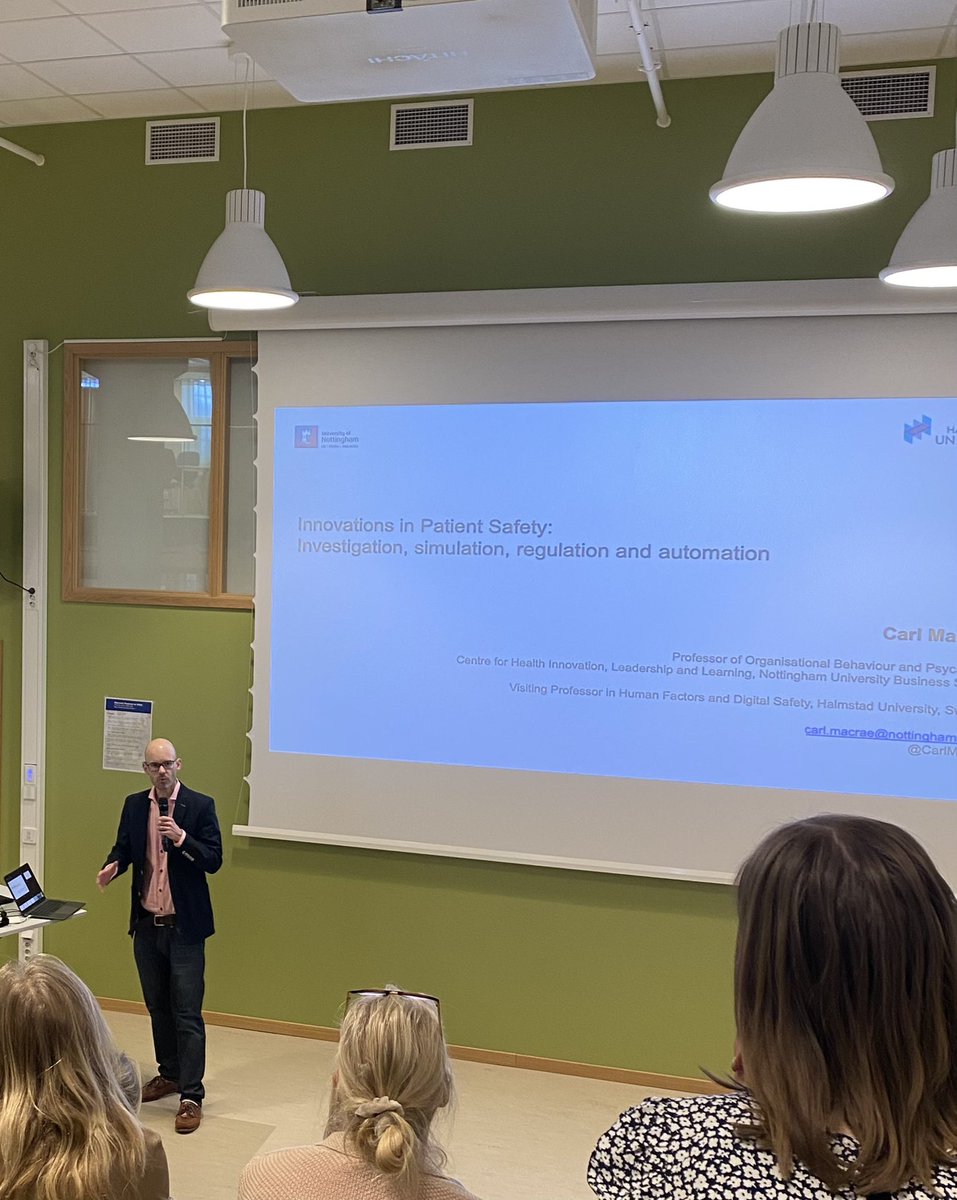 PetraSvedberg (@pachsved) on Twitter photo Interesting presentation from Carl Macrae, our guest professor at Halmstad university, about Innovations in Patient Safety <a href="/HogskolanHstd/">Högskolan i Halmstad</a> <a href="/CarlMacrae/">Carl Macrae</a> Interesting presentation from Carl Macrae, our guest professor at Halmstad university, about Innovations in Patient Safety <a href="/HogskolanHstd/">Högskolan i Halmstad</a> <a href="/CarlMacrae/">Carl Macrae</a>