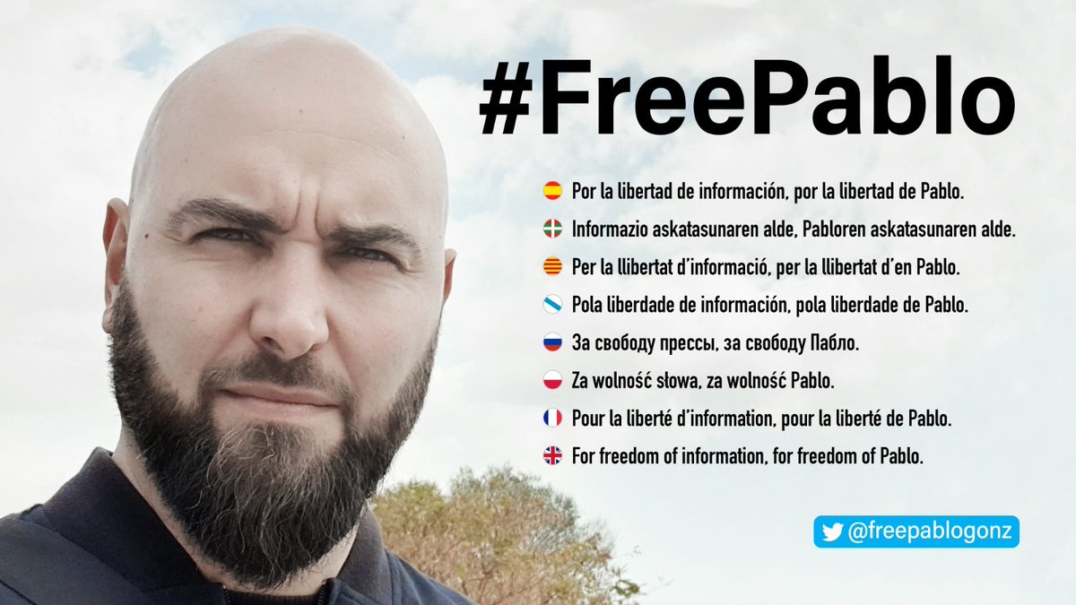 FreePabloGonz's tweet photo. Sin libertad de prensa es imposible una ciudadanía formada, crítica, justa y, sobre todo, libre. Según @RSF_ES, 362 periodistas se han despertado hoy, Día de la #LibertadDePrensa  , en la cárcel. Entre ellos, Pablo González. #FreePablo https://t.co/RcveWQ5ofz