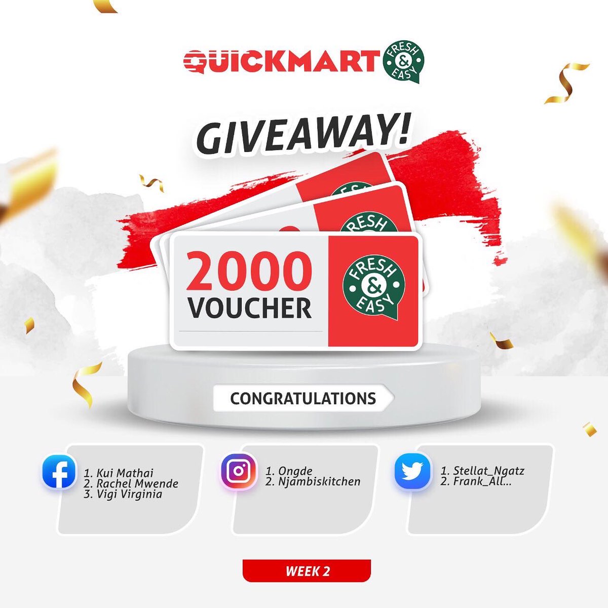 QuickmartKenya's tweet photo. Watu wa cheques mlisema ati haziezi clear public holiday?😂 Uzuri ya vouchers zetu zinatoka QUICK fast kama @Ferdiomanyala. 

Congrats to the winners, mjinice kidogo au sio?

#FreshandEasy
#PamojaNawe
#PasakaIbambe
#HamsiniHamsini
#Quickmart50 https://t.co/iHVgoFqM3W