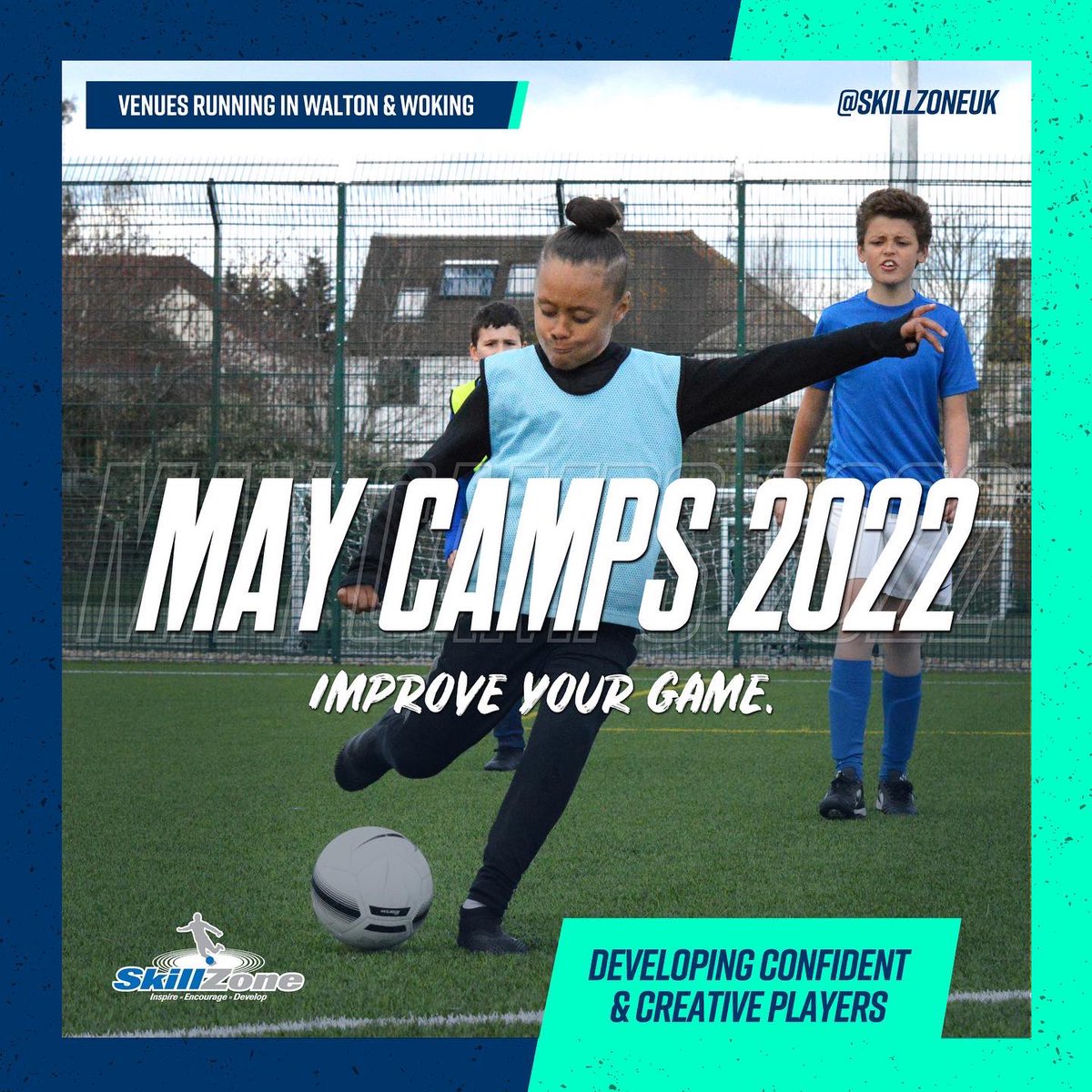 Come and join us at our exciting holiday camps running at the end of May in Walton &amp; Woking.

Our team of professional coaches will aim to inspire players to work at &amp; improve their technical and decision making skills.

Book your place now @ skillzonesoccer.co.uk/camps

#SkillZoneUK