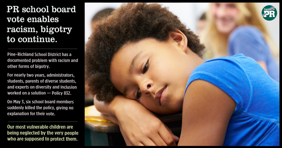 TogetherforPR's tweet image. Unlike this new SB, we care about ALL PR kids.
#equity #DEI #weareprtoo #Allkidsbelong #diversityandinclusion #equityineducation #equityandinclusion #equitymatters #publicschools #whitefragility #schoolboard #RacismIsAPublicHealthCrisis #studentmentalhealth #standupforwhatsright